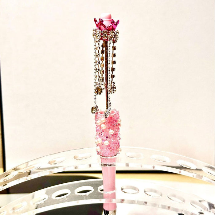 Wholesale Beaded Crystal Pen,  Spinning Model,  Black Ink,  Jewelry Accessory Gift