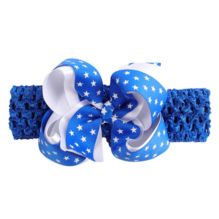 Wholesale 50PCS Children's Bow Independence Day Wide Brim Headband JDC-HD-XiuG003