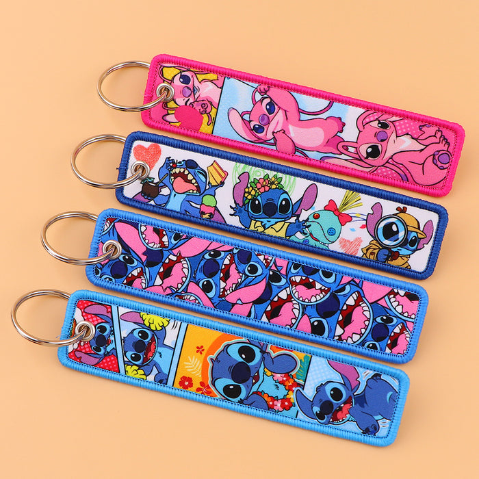Wholesale  Cartoon Weaving Mark Keychain Fabric Key Accessories