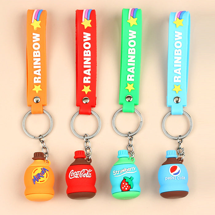 Wholesale Cartoon Glue Drop Sprite Beverage Bottle Key Chain JDC-KC-Aohong017