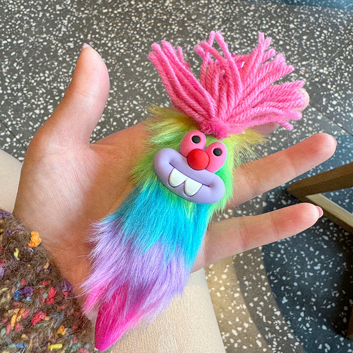 Wholesale Colorful plush Pen wool ugly cute multi-color ballpoint pen creative student press journal notes mark