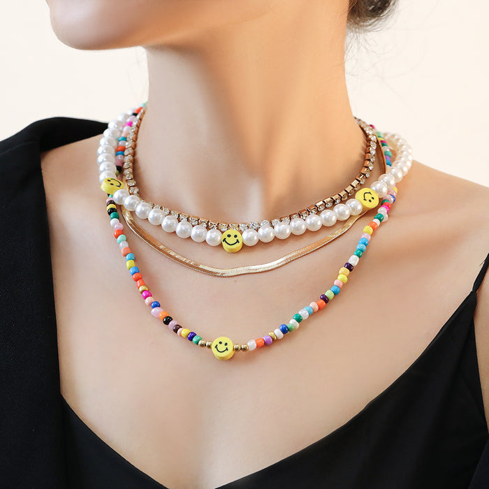 Wholesale Trendy Imitation Baroque Pearl Necklace for Women Simple Diamond Clavicle Chain