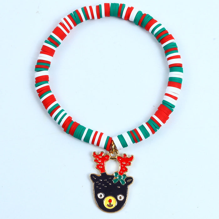 Wholesale Christmas Soft y Bracelet Beaded suit Santa Bell Gift Bracelet