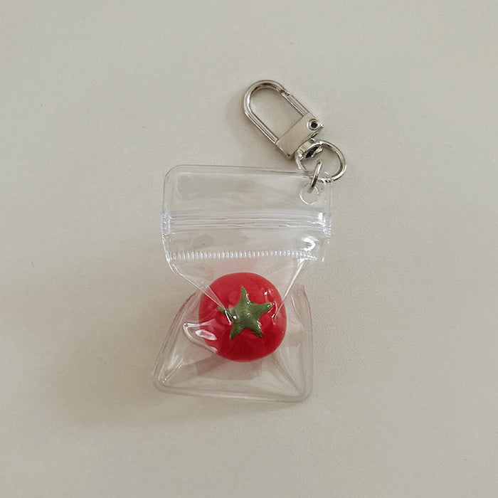 Wholesale 3D Cherry Tomato Keychain Bag Charm Cute Red Resin Phone Pendant Pastoral Fashion Accessory Boutique Resale Gift