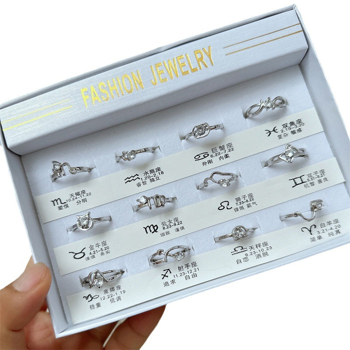 Wholesale Open adjustable creative personalized ring zircon