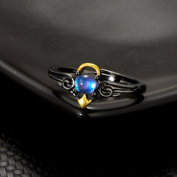 Wholesale Fashion Moonstone Ring  Opening Adjustable Couple Ring