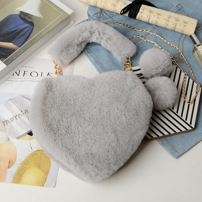 Wholesale of new plush chain Valentine's Day peach heart bags  JDC-SD-XinLe002