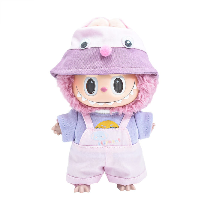 Wholesale Doll Clothes Sitting Party Dress-Up Overalls Fisherman Hat Set