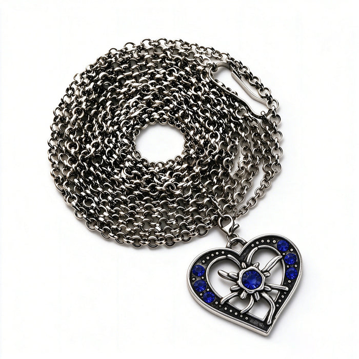 Wholesale Plated Alloy Long Necklace With Red Heart And Edelweiss Pattern Bavarian Festival Jewelry Accessory For Boutique Resale