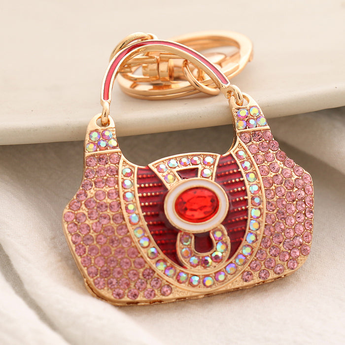 Wholesale Creative Rhinestone Small Shoulder Bag Alloy Keychain JDC-KC-ChaoK037