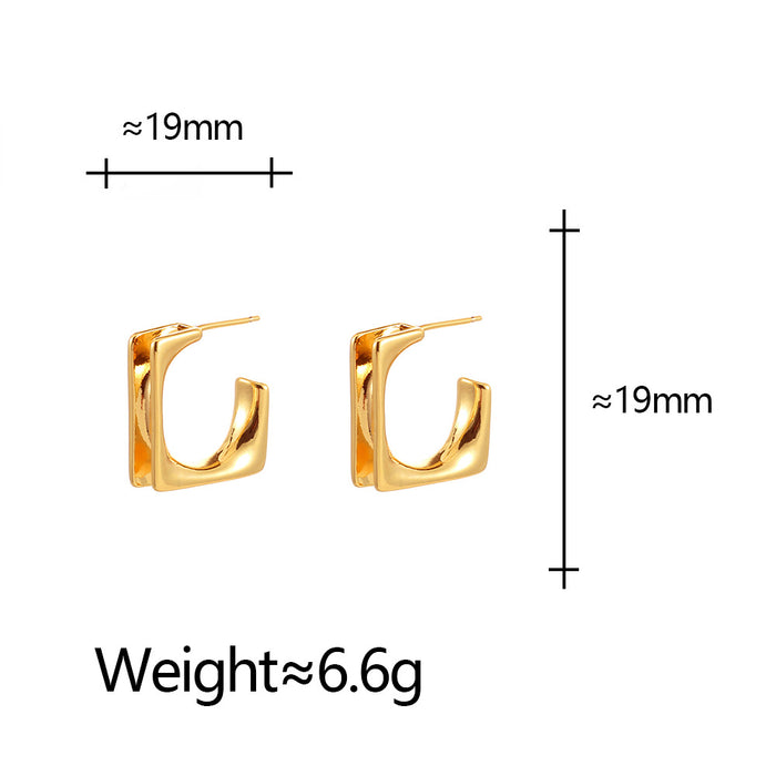 Wholesale Square Geometric Stud Earrings