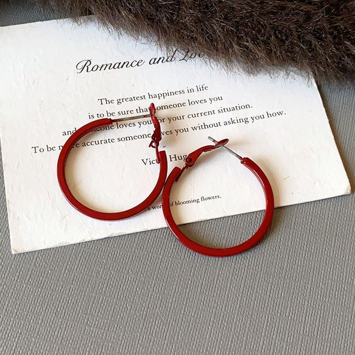 Wholesale Plain Hoop Round Earrings Fashion Temperament Earrings