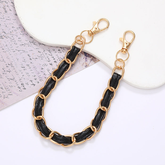 Wholesale Pearl Handheld Chain DIY Mobile Phone Case Accessories Metal Chain Keychains JDC-KC-GL003