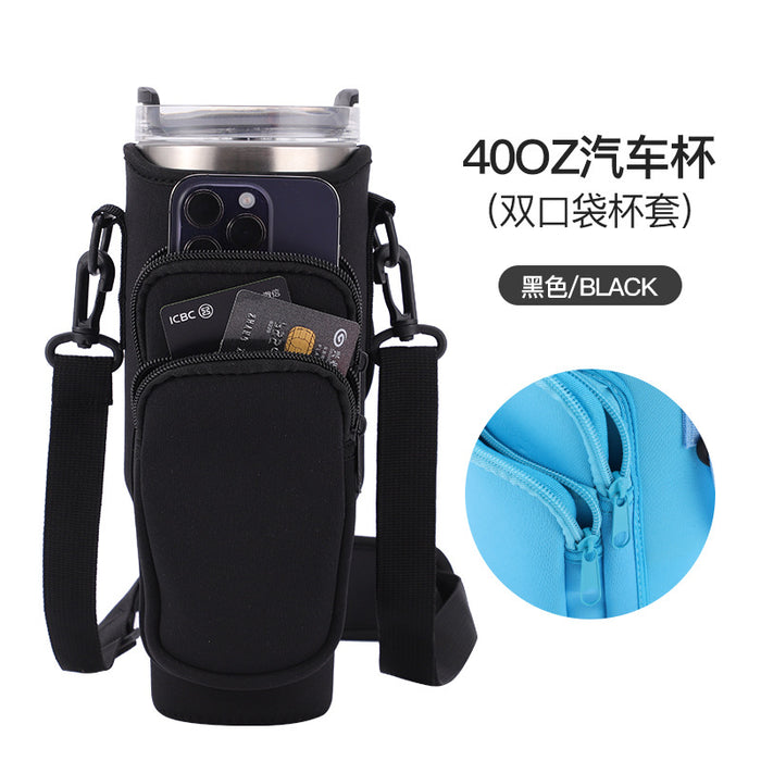 Wholesale 40oz Crossbody Strap Cup Holder Car Handle Cup Holder 40OZ Ice Cup Neoprene Water Cup Holder JDC-CH-JinLun012