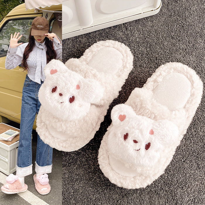 Wholesale Cotton Cartoon Cute Flat Furry Slippers JDC-SP-Lians005