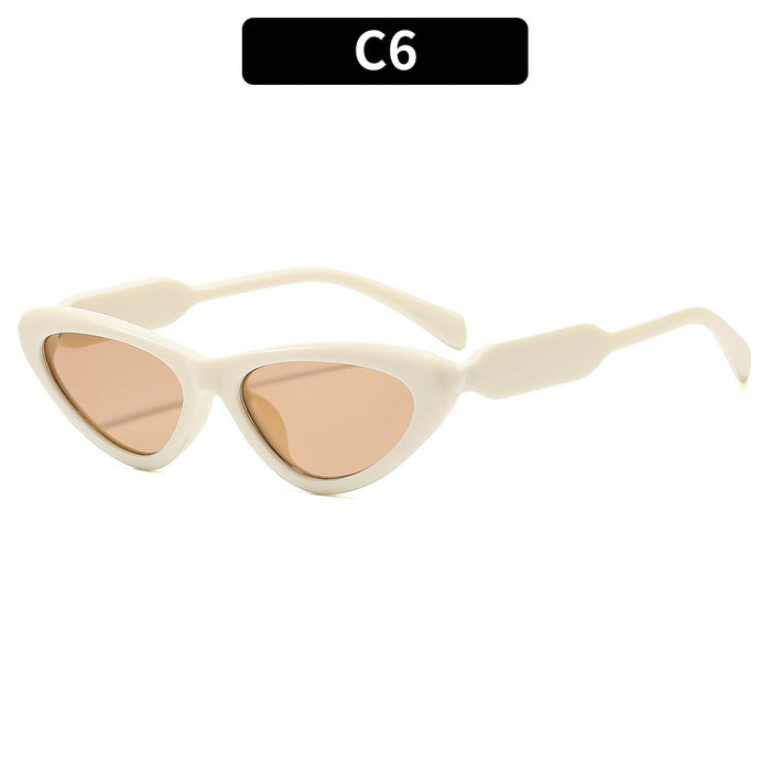 Wholesale Retro Cat Eye Sunglasses Small Frame Black Gray Lens UV400 Fashion Accessory
