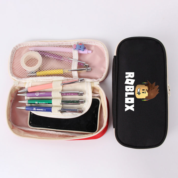 Wholesale ROBLOX Pencil Case Game Canvas Stationery Bag Coin Purse Zipper Pencil Case Student Storage Bag JDC-PB-WDM001