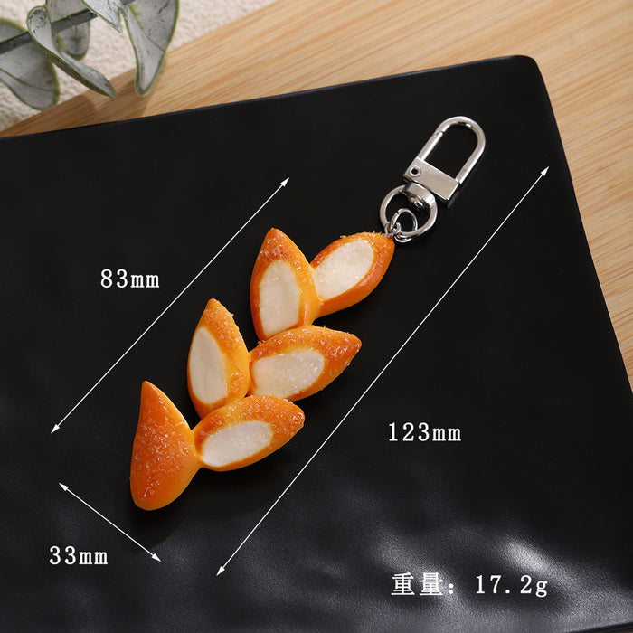 Wholesale PVC Bread Keychain Set Realistic Croissant Donut Design Fun Bag Charm