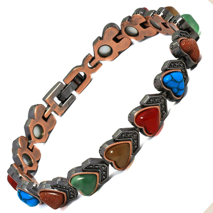 Wholesale Turquoise Magnet Bracelet Antique Red Copper Brushed Retro Bracelet