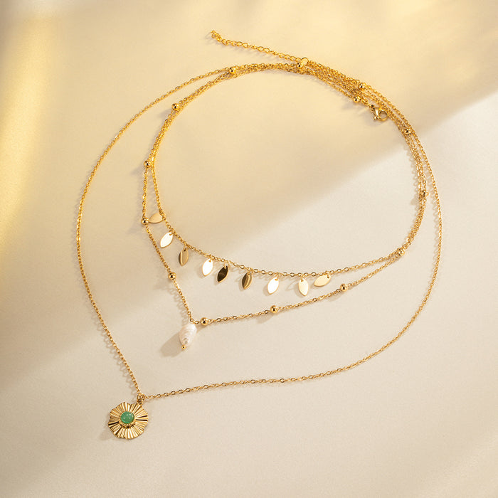 Wholesale Fashionable titanium steel necklace, versatile and high-end, multiple layered sweater chains, stainless steel necklace