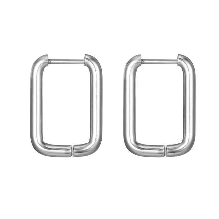 Wholesale geometric shaped ear buckle titanium steel earrings