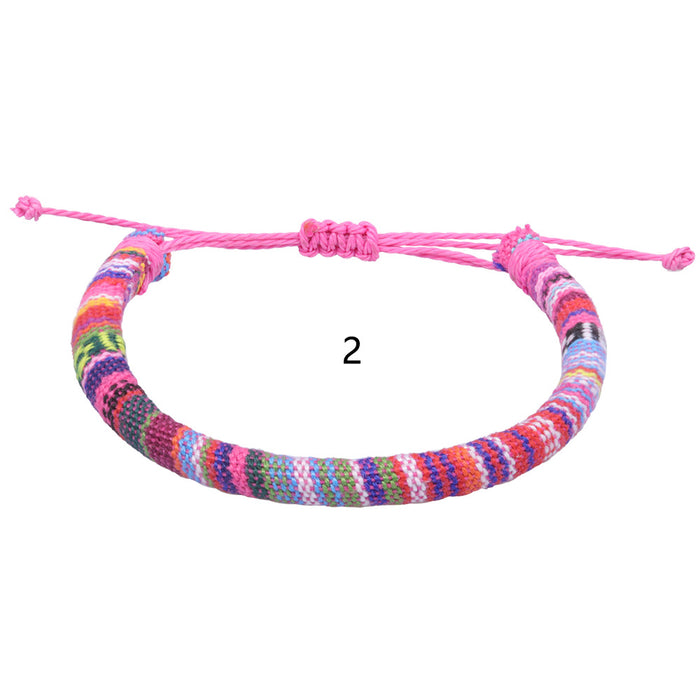 Wholesale Artificial Leather Simia National Style Hand Woven Bracelet JDC-BT-YiYe001