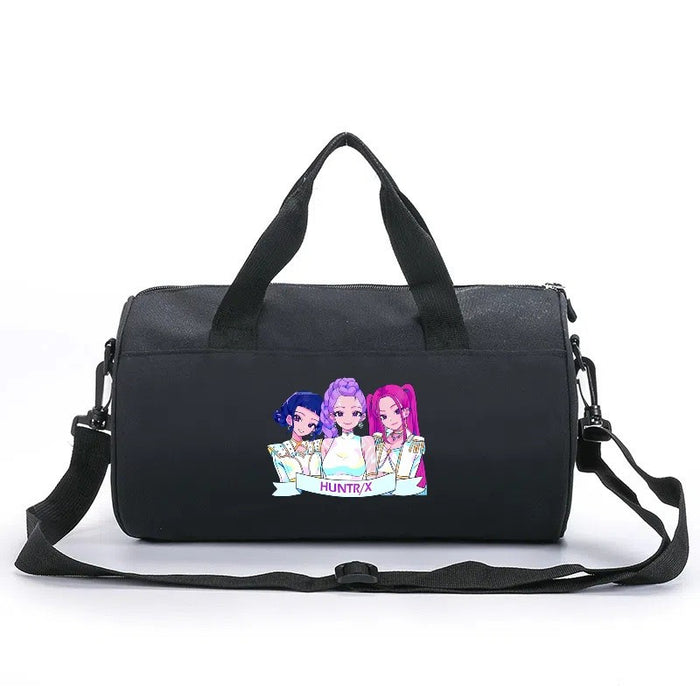 Wholesale KPOP Cartoon print cylindrical sports and fitness crossbody handbags