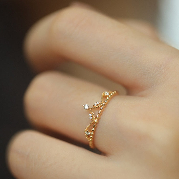 Wholesale Light luxury style micro inlaid zircon ring, light luxury opening versatile ring