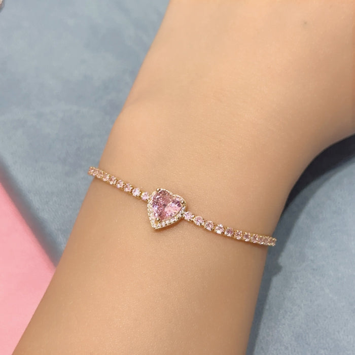 Wholesale Copper Inlaid Zircon Love Bow Bracelet JDC-BT-Bein006