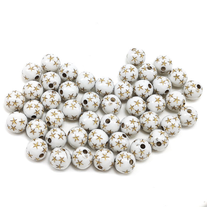 Wholesale 50PCS/Pack Acrylic Star Beads 8/10MM JDC-BDS-Zhaoxi002