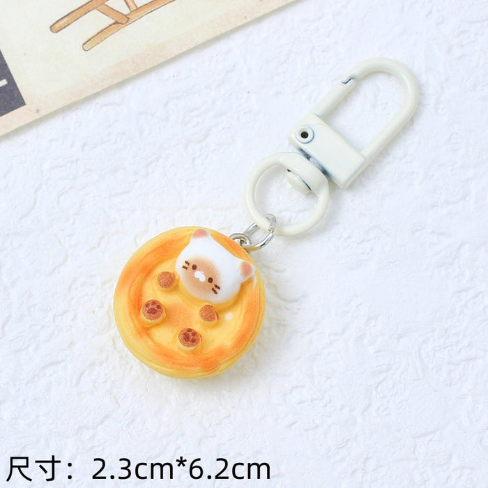 Wholesale  Cute kitten keychain cartoon animal small pendant fun bag key pendant girlfriends