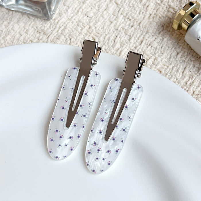 Wholesale Plastic Invisible Hair Clip Purple Floral Pattern for Everyday Styling Hair Accessory