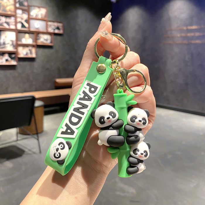 Wholesale Silicone Panda Keychain Decorative Bag Charm
