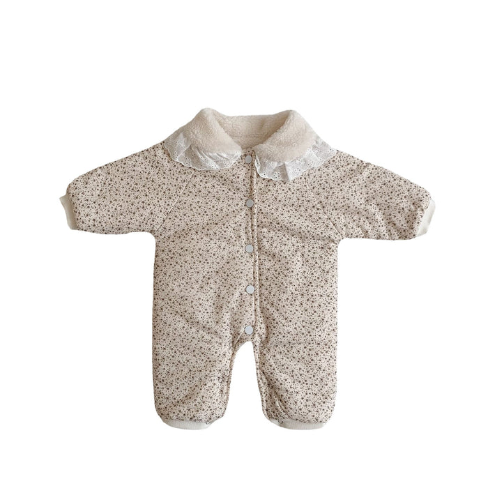 Wholesale Autumn and Winter Floral Baby Quilted Thickened Jumpsuit JDC-BC-WeiNiS020