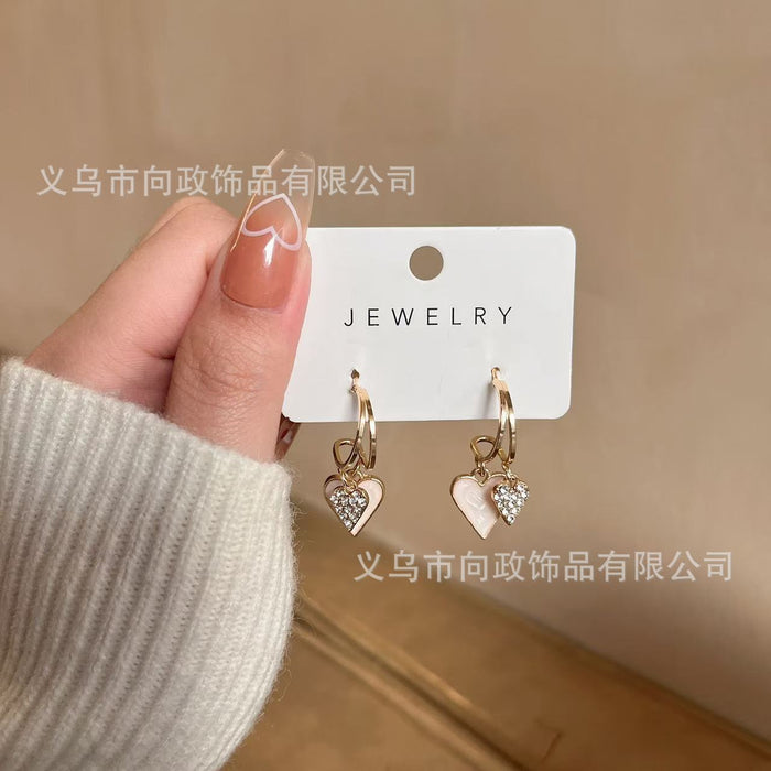 Wholesale Temperament Red Love Earrings Temperament Earrings Niche Design Sense