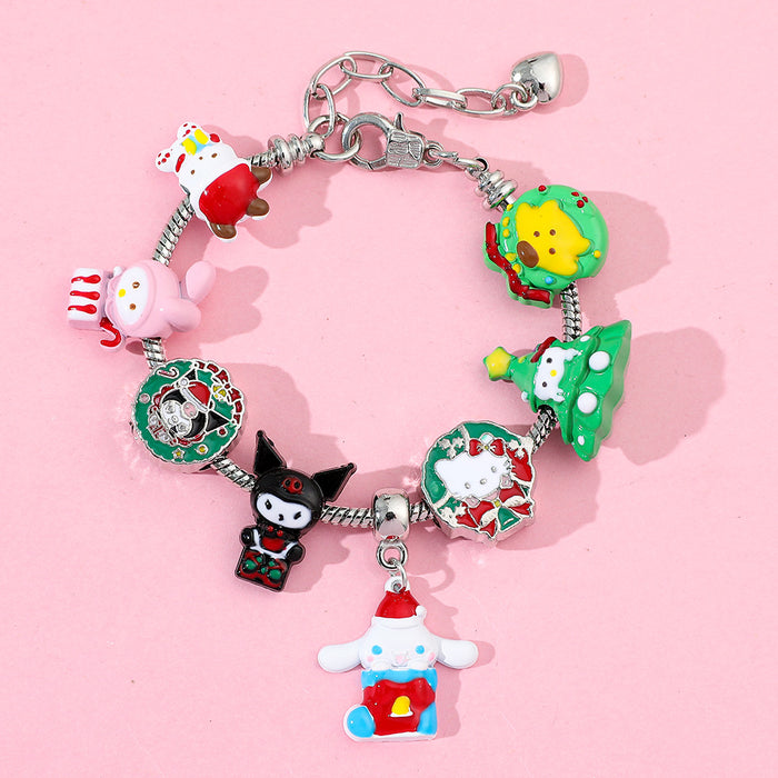 Wholesale Christmas Cartoon Cute Alloy Beaded Bracelet JDC-BT-ZhuoS008