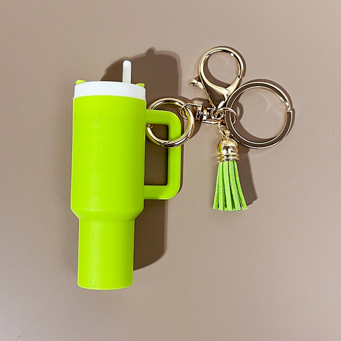 Wholesale Resin ice bullies cup keychain that can hold lip balm