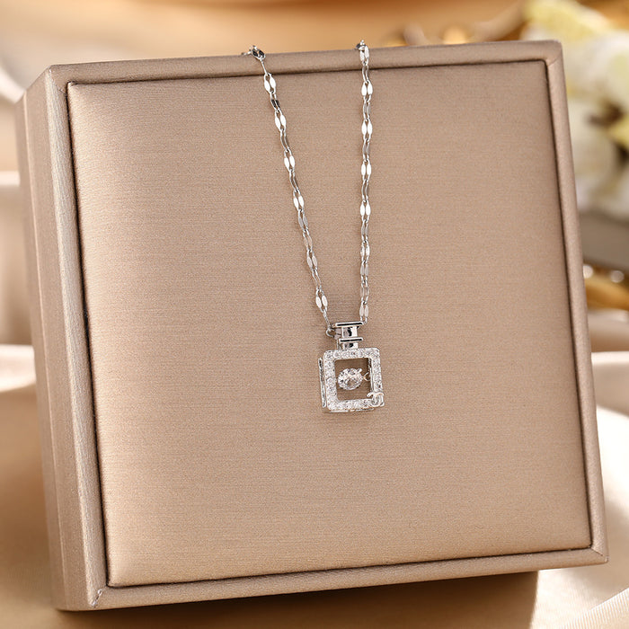 Wholesale Micro-Inlaid Zirconia Silver Titanium Steel Necklace JDC-NE-YinY001