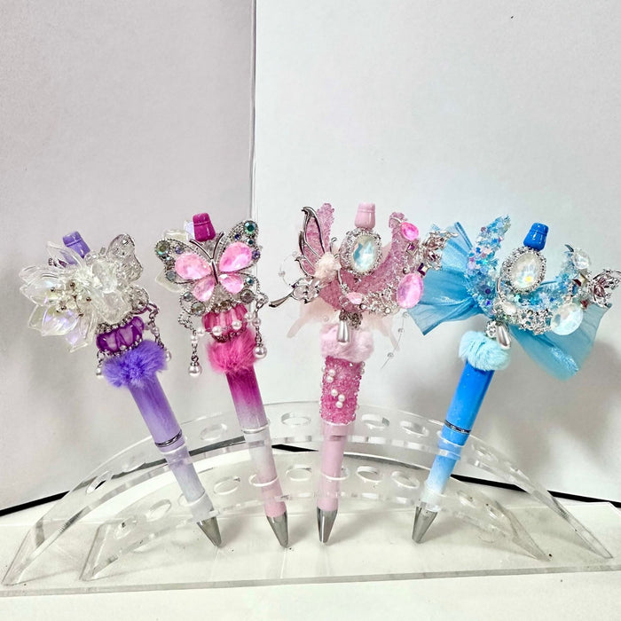 Wholesale Rhinestone Beaded Butterfly Flower Pen Accessory for Everyday Use