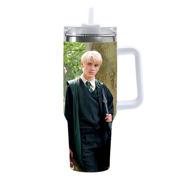 Wholesale 40oz Stainless Steel Tumbler with Handle Magic Wizard Design Car Cup Travel Mug MOQ≥2
