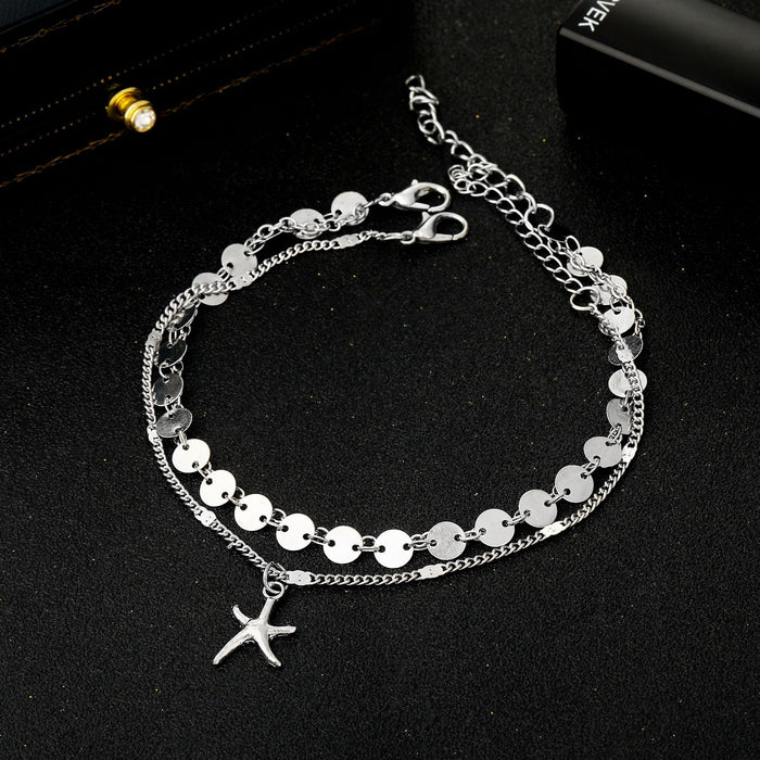 Wholesale Retro Starfish Turquoise Beach Anklets