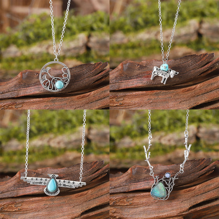 Wholesale Retro Hollow Lotus Leaf  Necklace