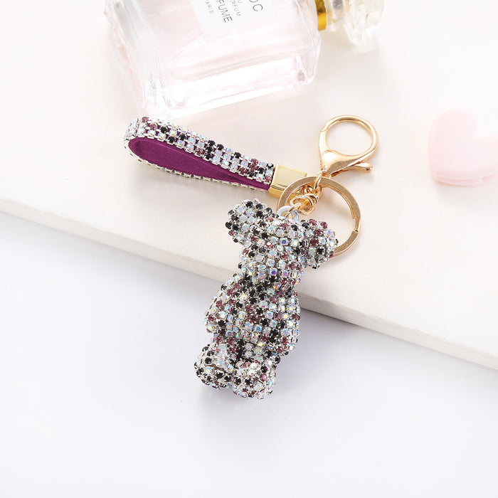 Wholesale Creative Cartoon Diamond Bear Doll Keychains JDC-KC-JFan011