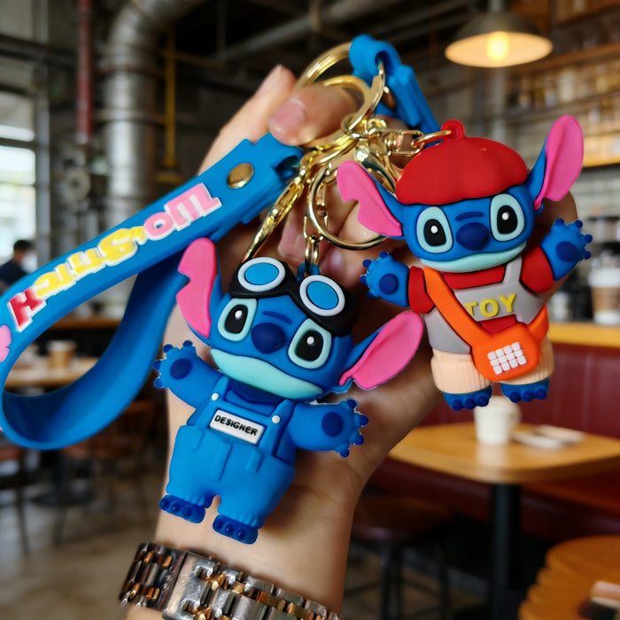 Wholesale Cute cartoon silicone 3D figurine keychain