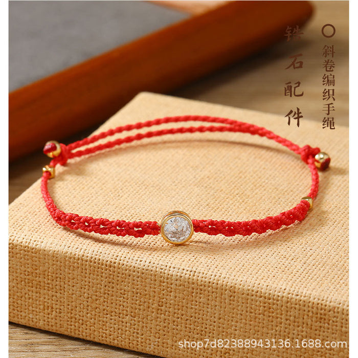 Wholesale Simple Geometric Design Handmade Natural Stone And Gold Plated Beaded Bracelet Adjustable Waxed Cord Women S Fashion Accessory Gift