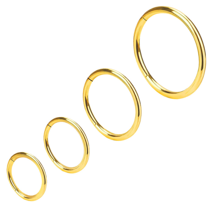 Wholesale Titanium Steel Gold Seamless Hoop Earrings Gypsophila Design Fashion Jewelry Accessory