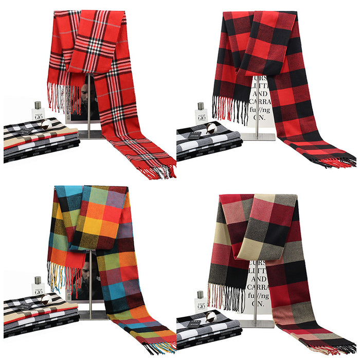 Wholesale  Casual Brushed Thick British Plaid Long