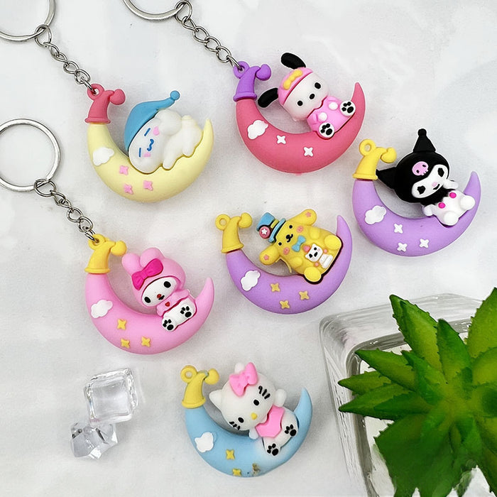 Wholesale Cartoon Sitting Moon Keychain Doll Pendant Keychain Pendant Birthday Gift