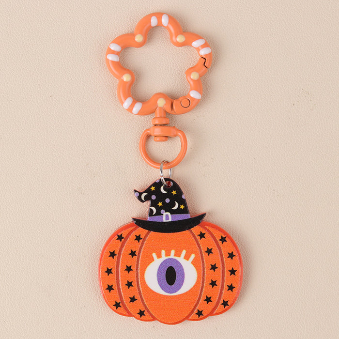 Wholesale Acrylic Fun Keychain  Series Cartoon Funny Pumpkin Ghost European and American Hanging Ornaments