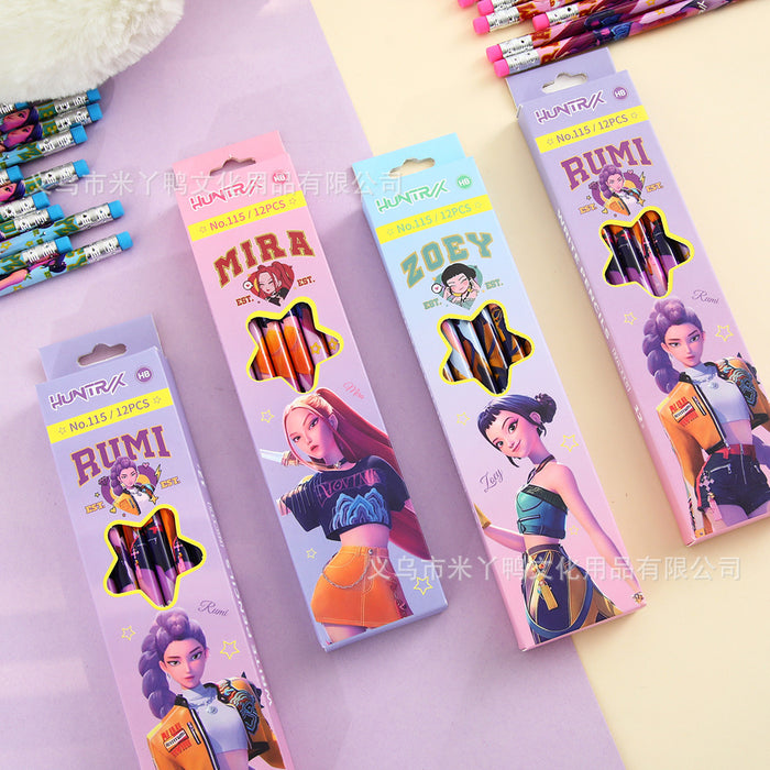 Wholesale Wooden pencils 12pcs/ box with eraser HB lead